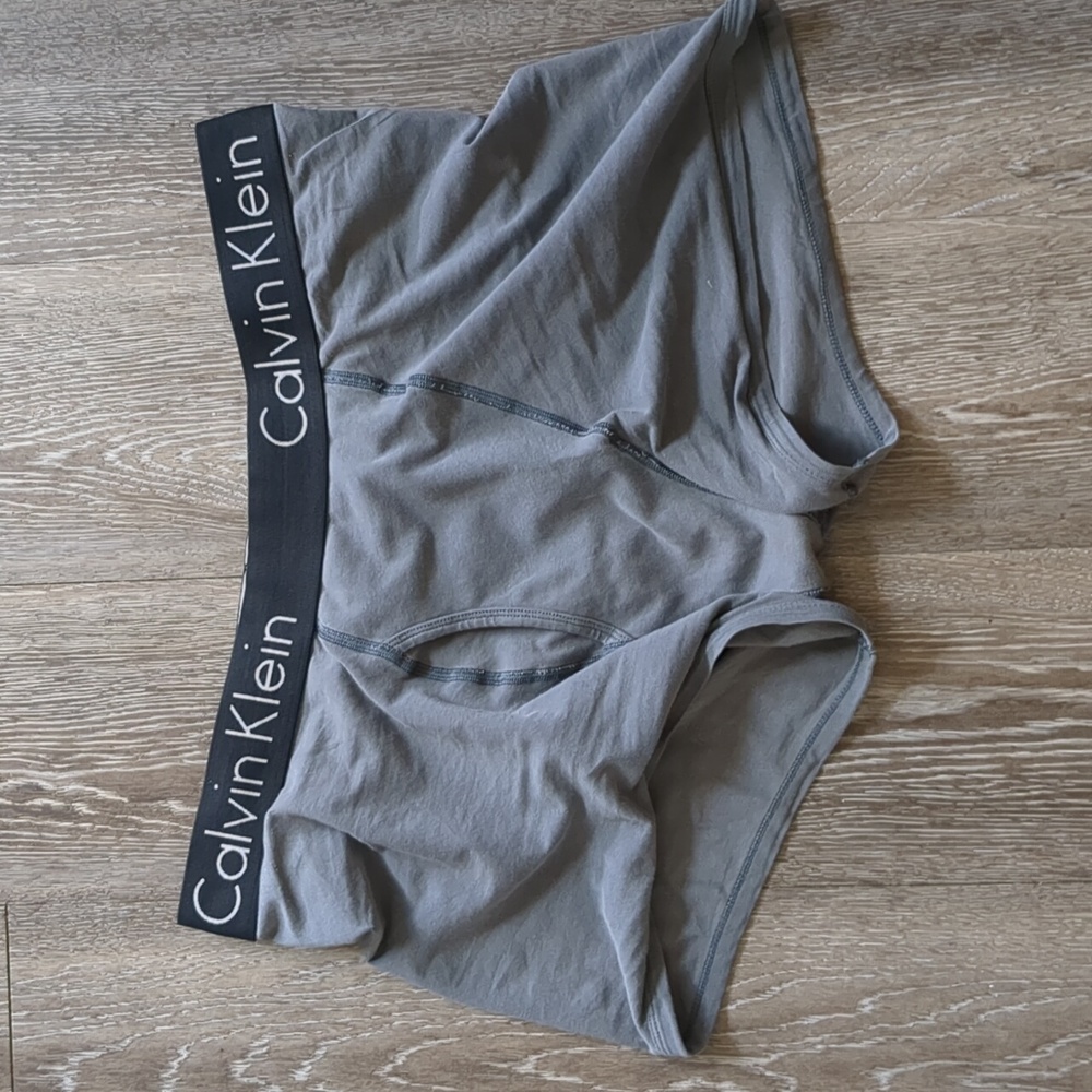 Calvin Klein Gray Men's Boxer Briefs with Black Waistband